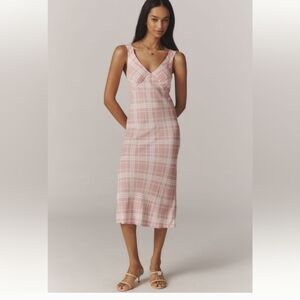 Reformation Beauden Sleeveless V-Neck Crepe Midi Dress